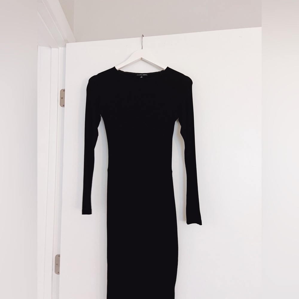 Jluxlabel sz M ribbed 
Black High Expectations Midi Dress - Picture 2 of 5
